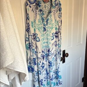 Johnny Was Blue and Pink Floral Dress